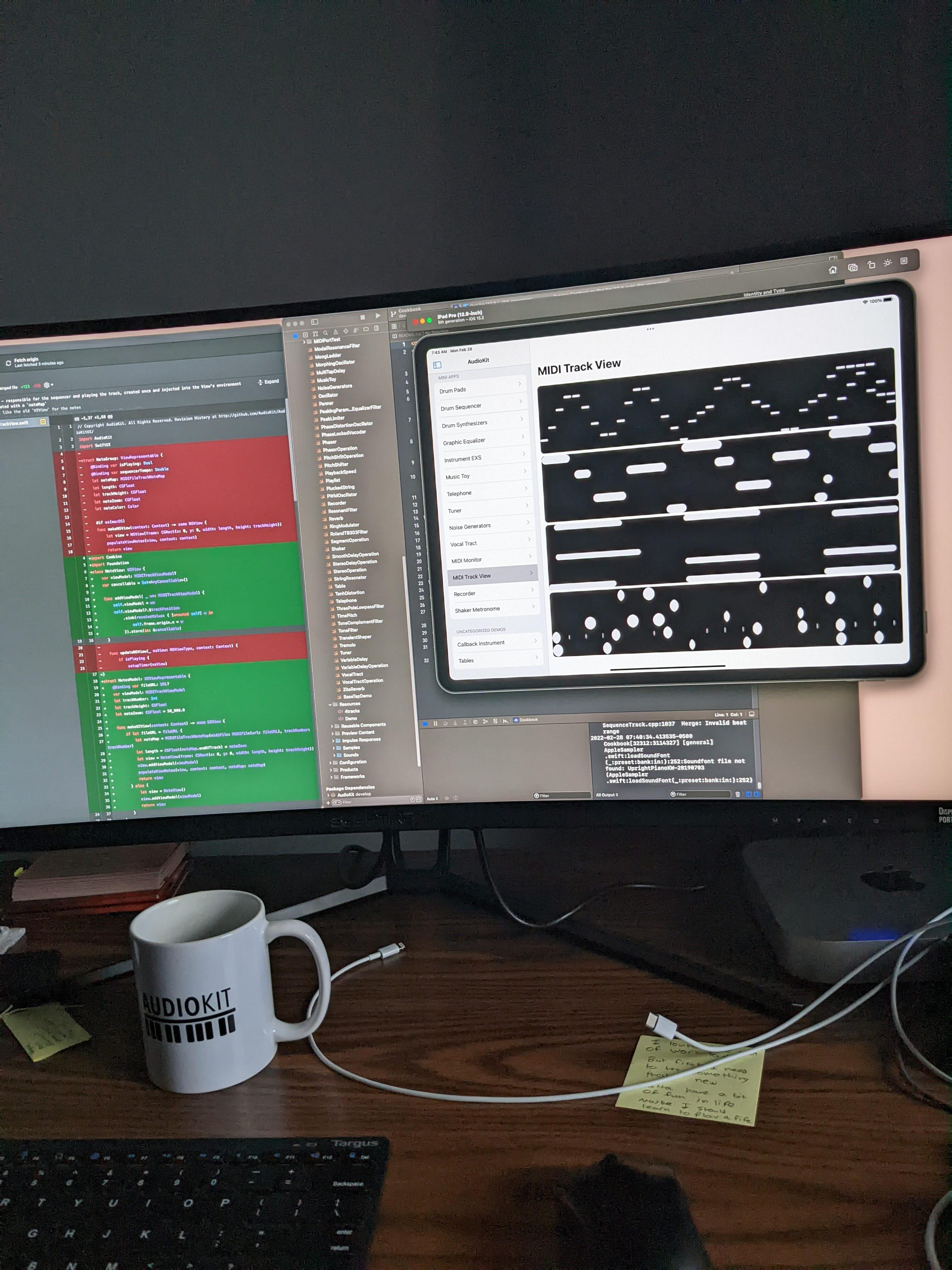 A code editor and a UI